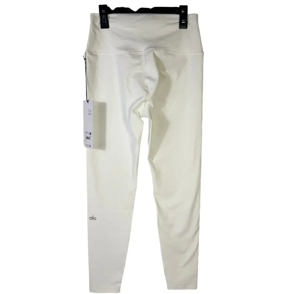 Alo Yoga 7/8 High Waist Airbrush Leggings White Women's Large NWT